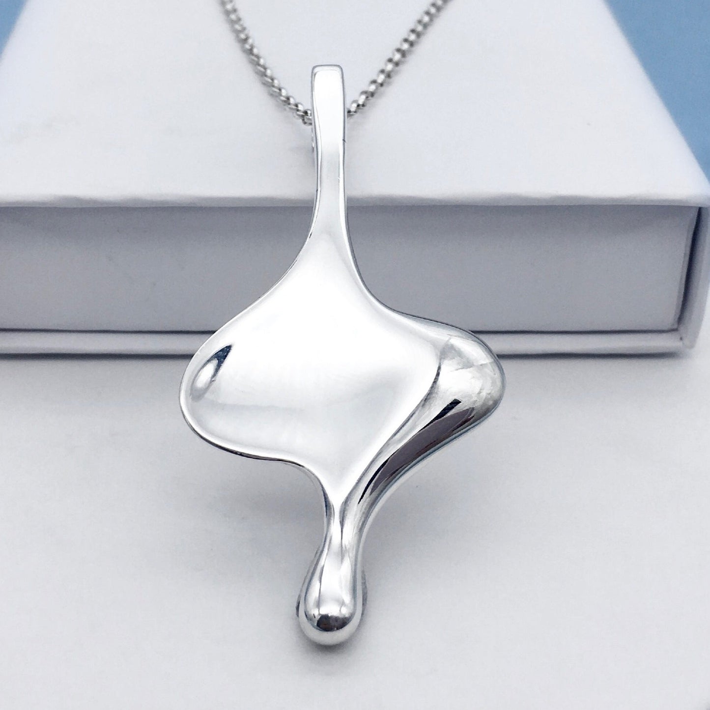 Stylish Scandinavian Sterling Silver Hourglass Pendant