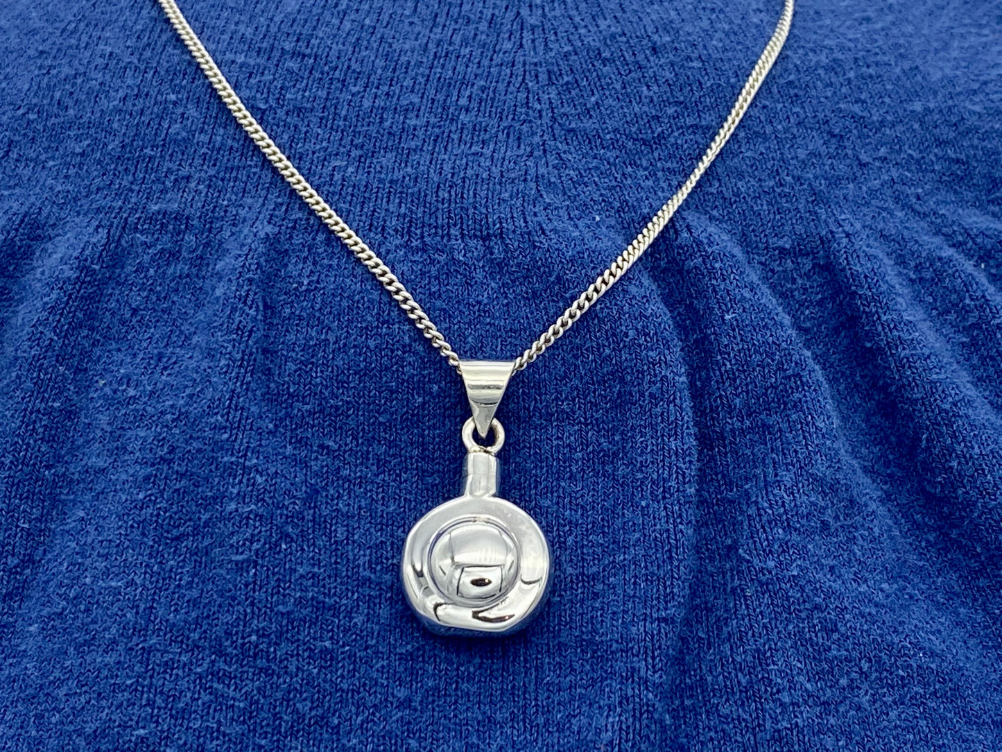 Circle Shaped Sterling Silver Ashes Necklace