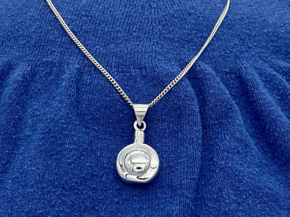 Circle Shaped Sterling Silver Ashes Necklace