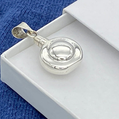 Circle Shaped Sterling Silver Ashes Necklace