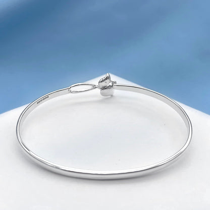 Small Wrist Bracelet Bangle with Leaf