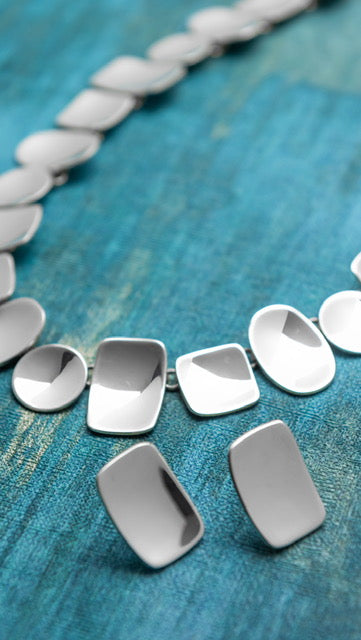 Rectangle Shield Shapes Sterling Silver Stud Handmade Earrings - Mon Bijoux - Mon Bijoux