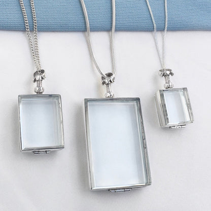 Rectangle Shaped Silver Locket for Lock of Hair