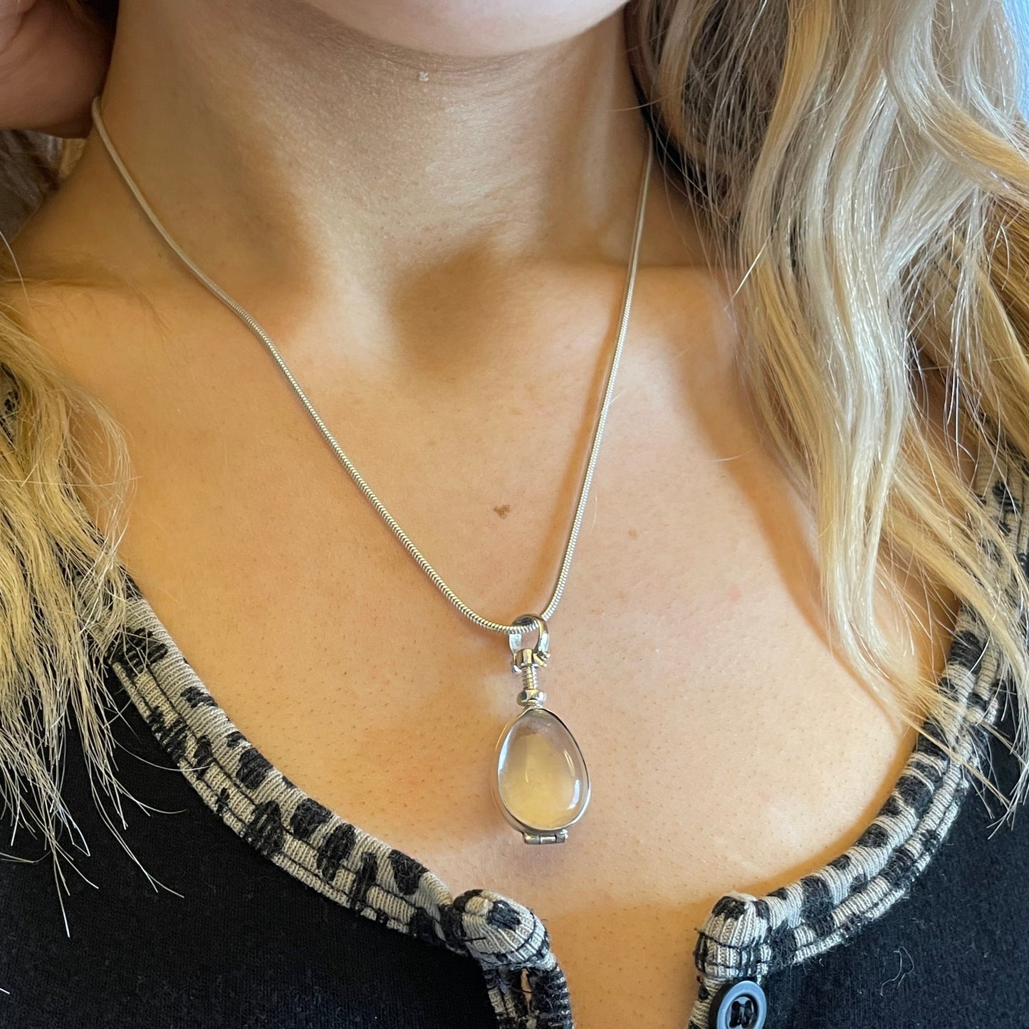 Teardrop Shaped Photo Locket by Mon Bijoux