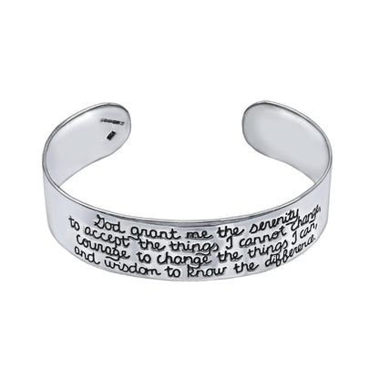 Serenity Prayer Silver Bangle - Mon Bijoux