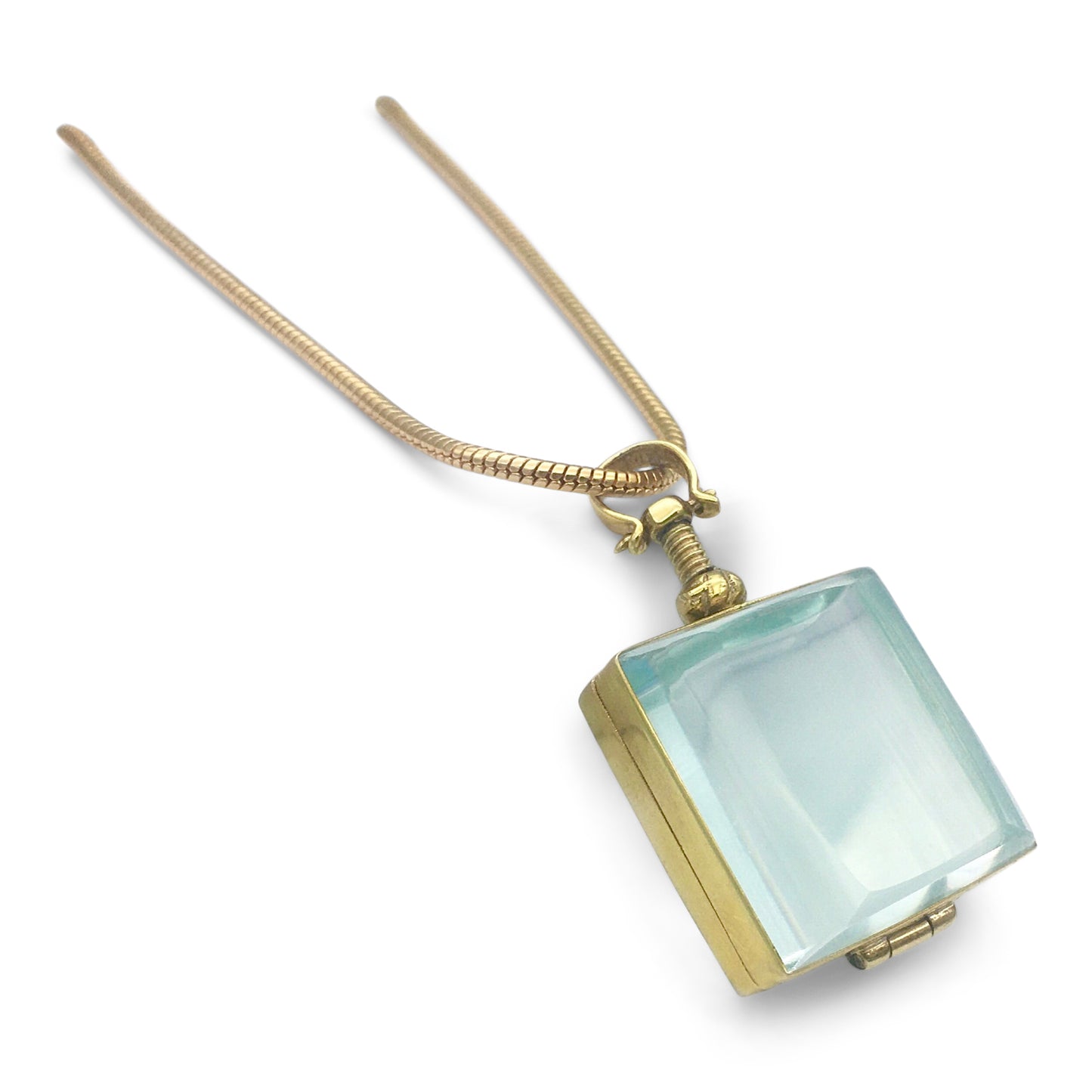 Square Shaped Gold Plated Glass Locket