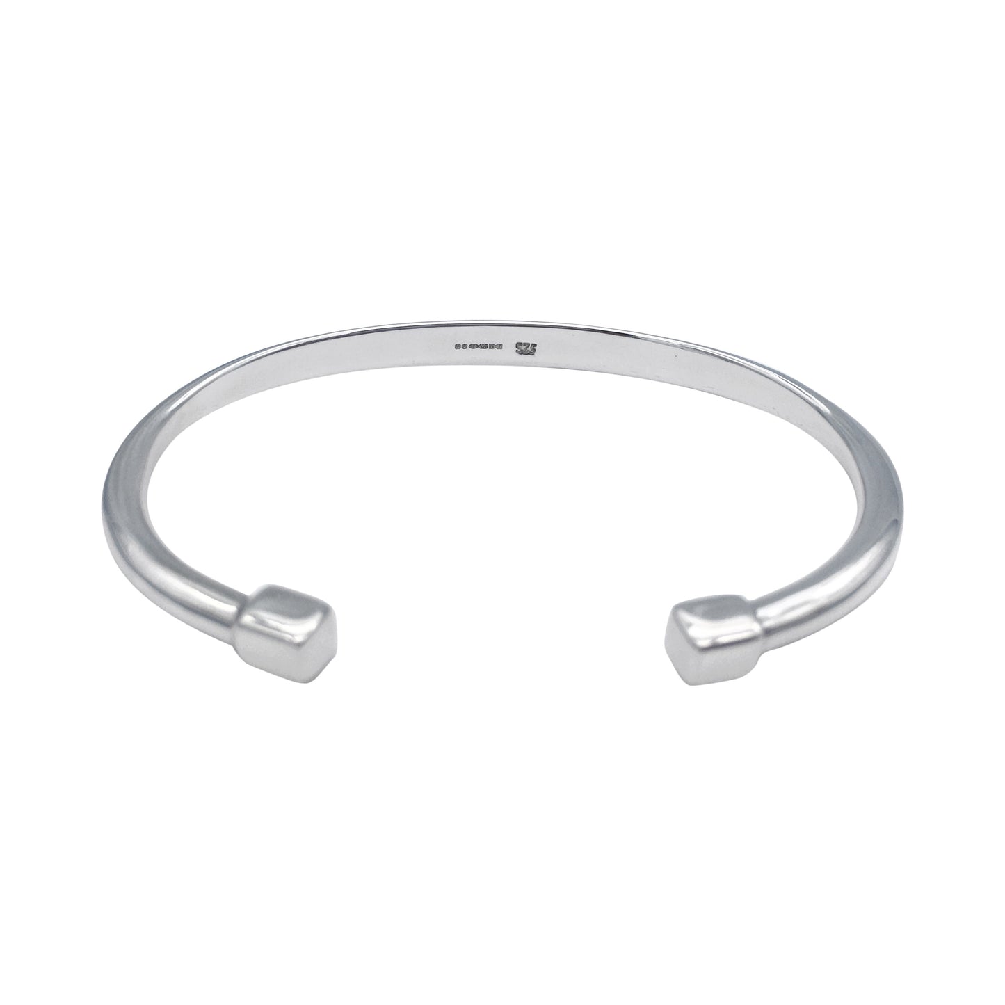 Sterling Silver Surfer Cuff Bangle Square Ends