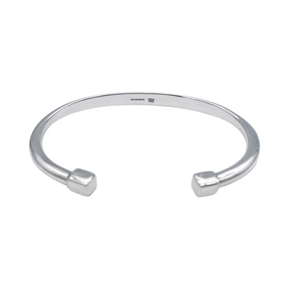 Sterling Silver Surfer Cuff Bangle Square Ends