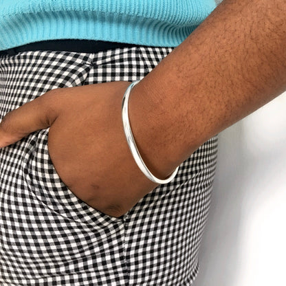 Sterling Silver Surfer Cuff Bangle Square Ends