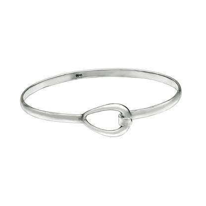 Teardrop Sterling Silver Bangle Petite Wrist