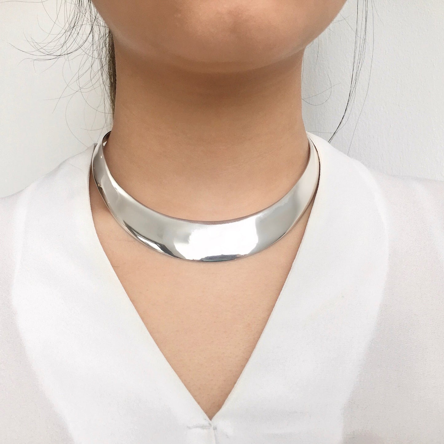 Sterling Silver Torque Collar Necklace - 20mm