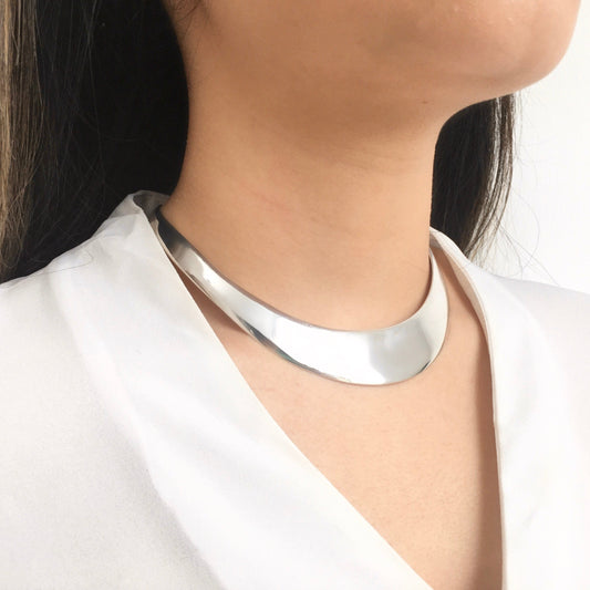 Sterling Silver Torque Collar Necklace - 20mm
