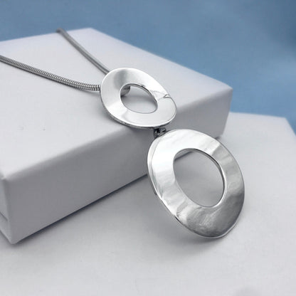 Two Circles Handmade Sterling Silver Pendant