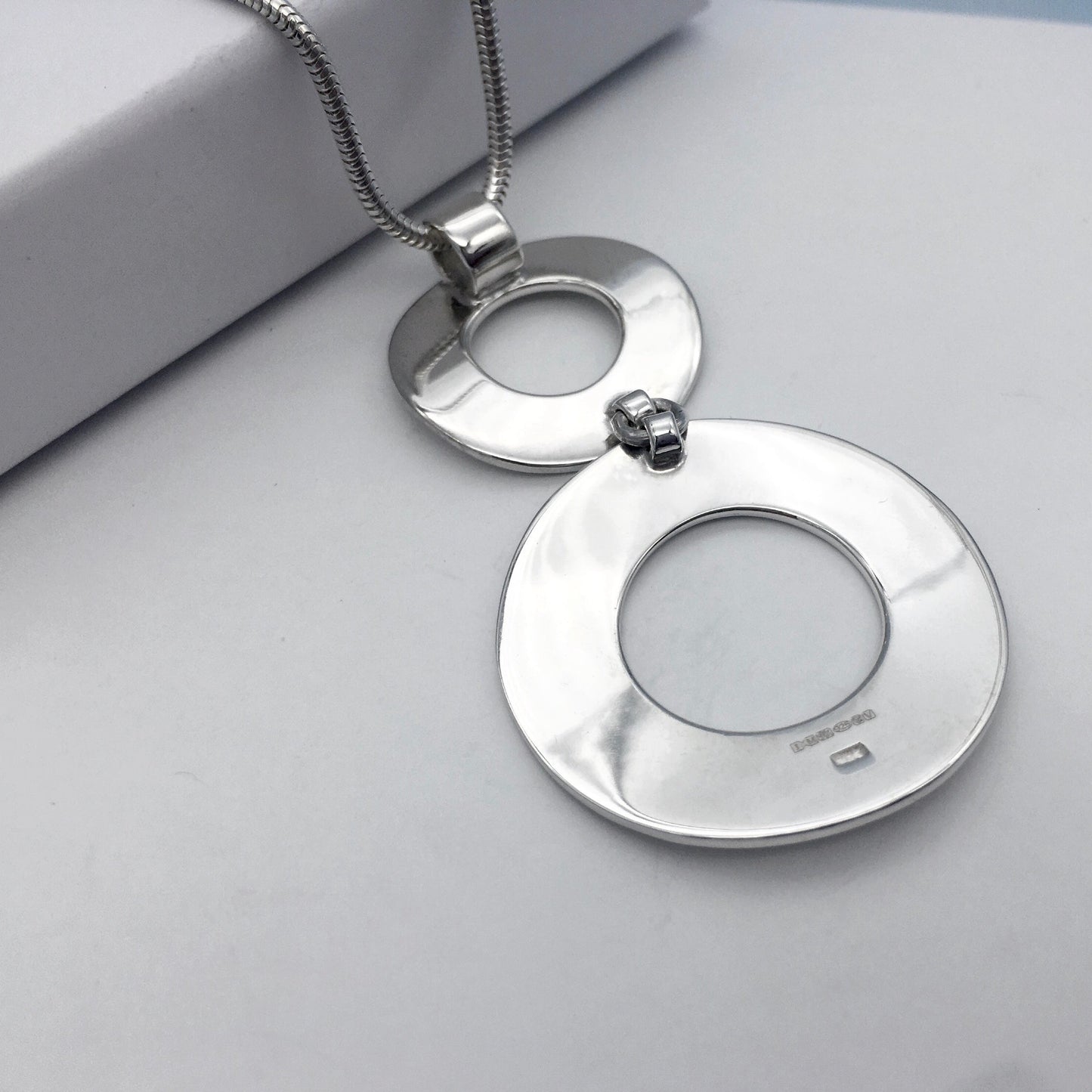 Two Circles Handmade Sterling Silver Pendant