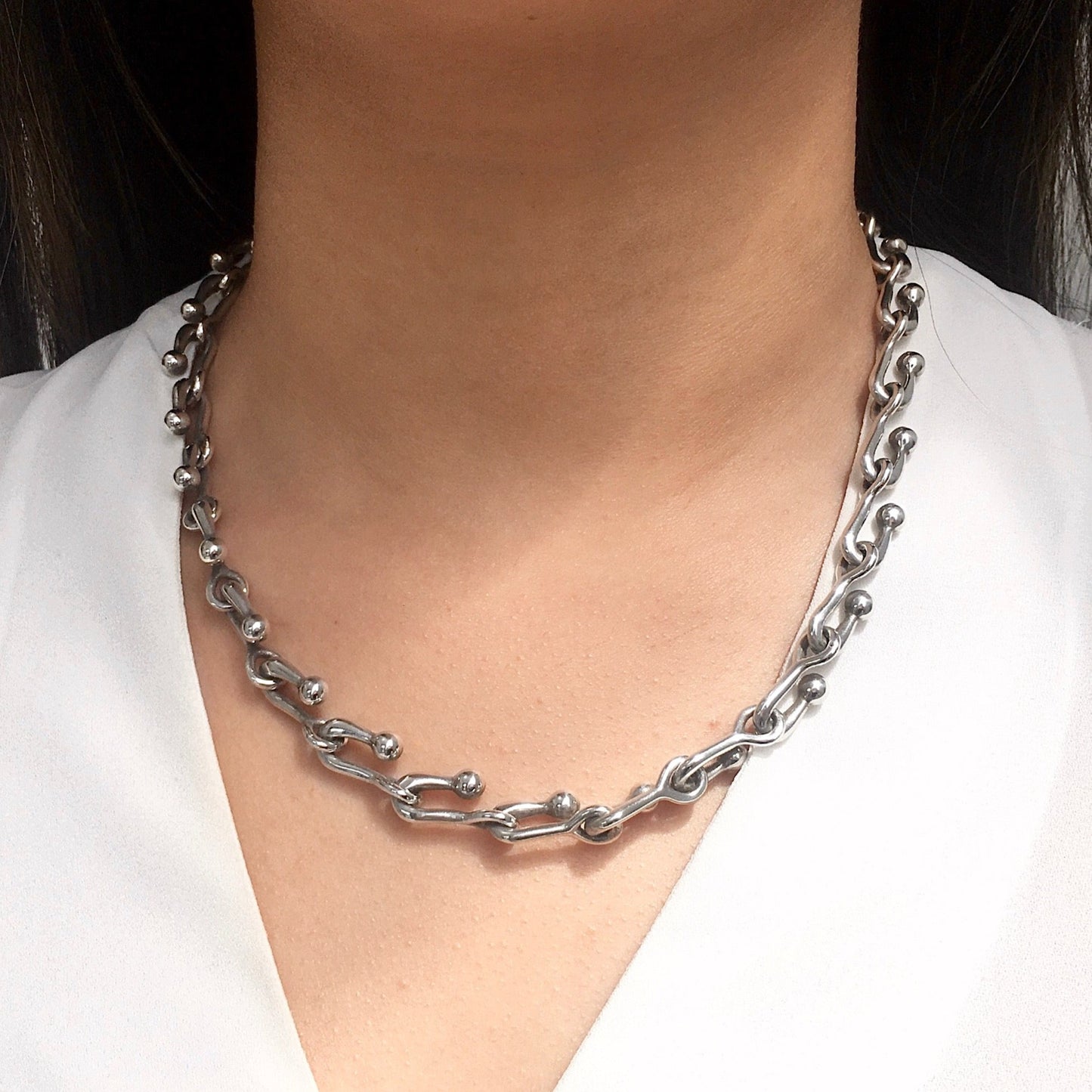 U Ball Sterling Silver Necklace