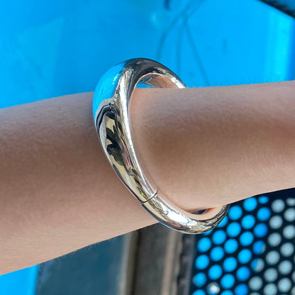 Bold and Beautiful Silver Bangle for Small Wrist