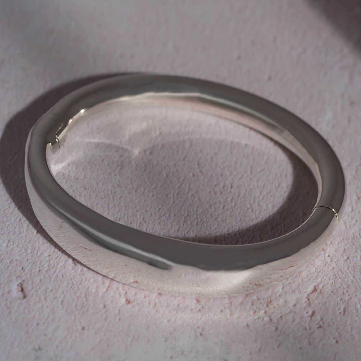 Solid 925 Sterling Silver Oval Bangle Bracelet - 10mm D-Shape, UK Hallmarked