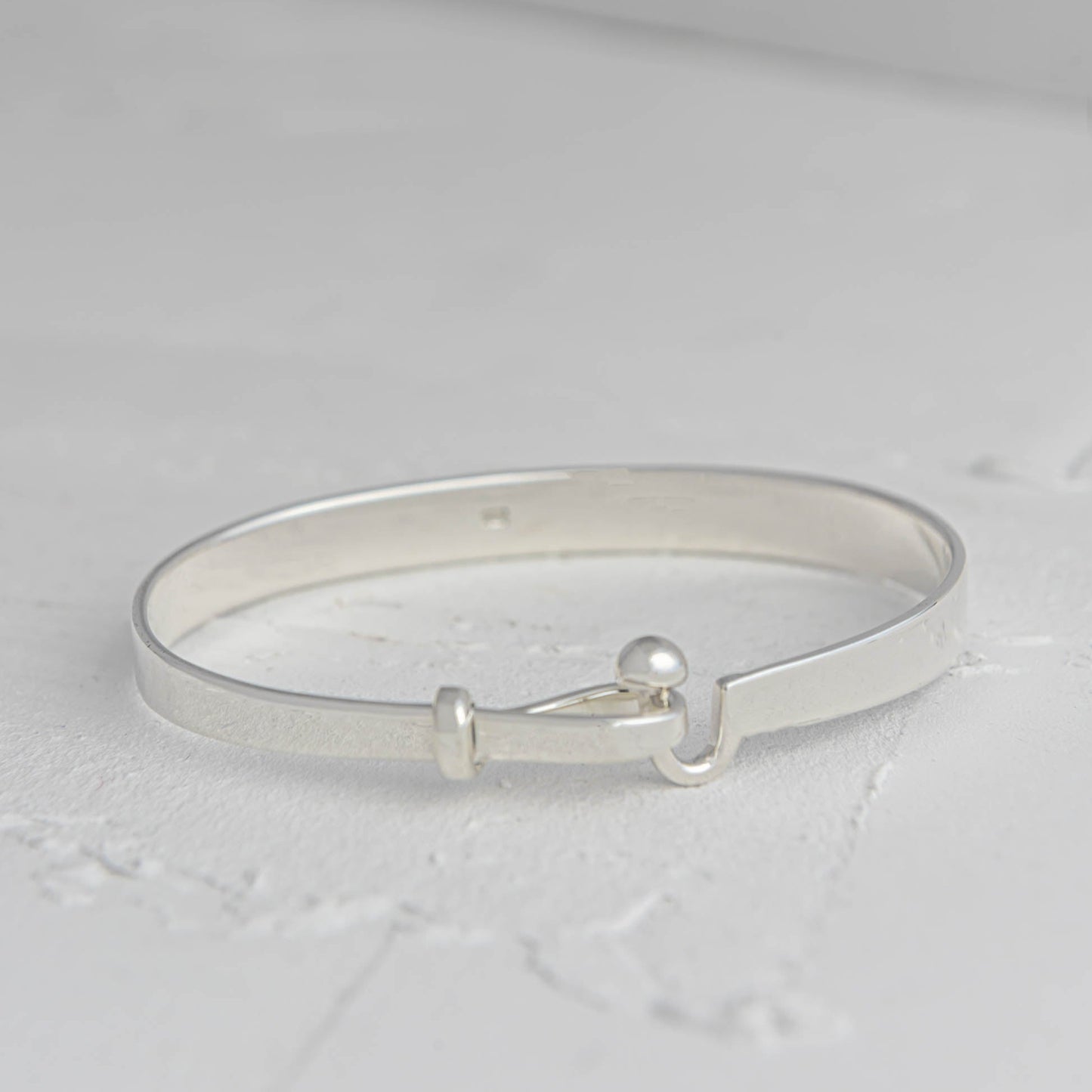 C Hook with Ball Silver Bangle