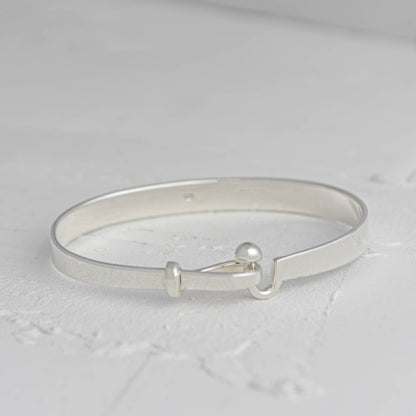 C Hook with Ball Silver Bangle