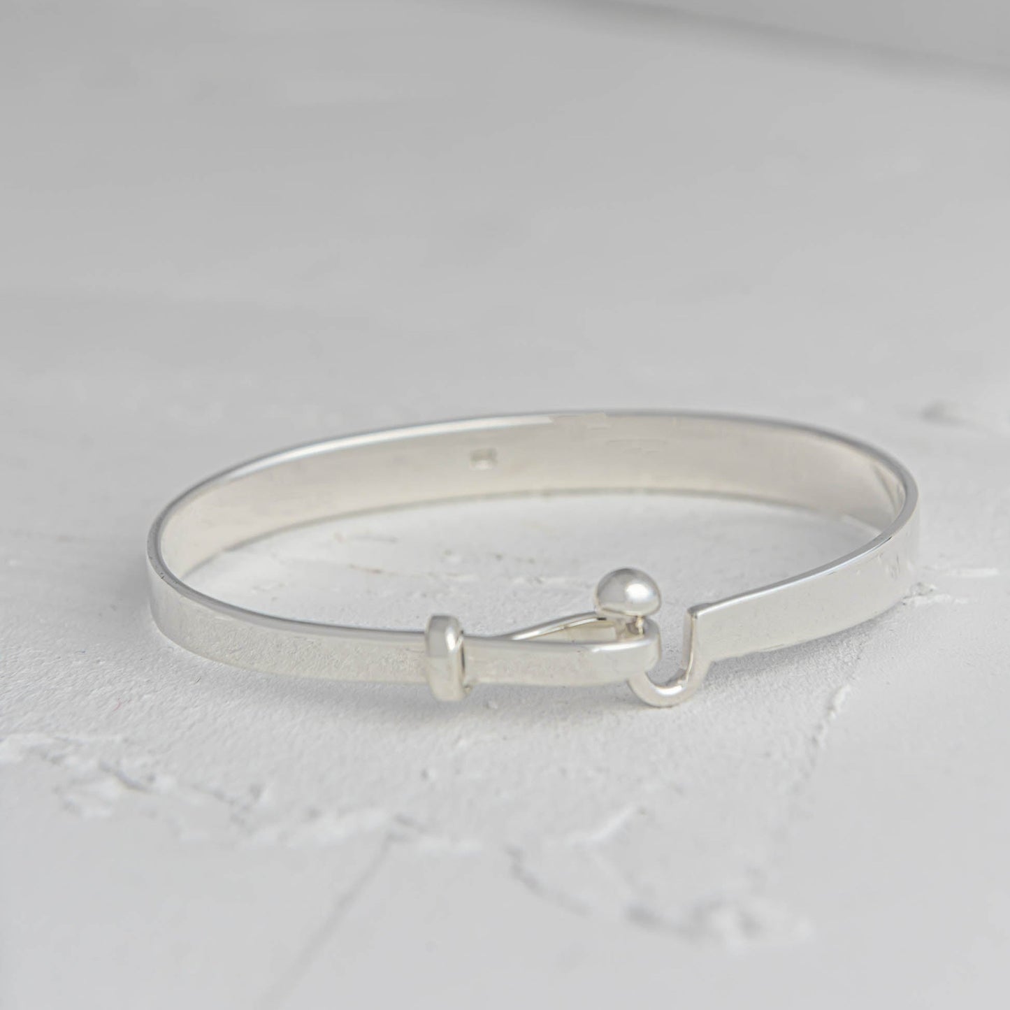 Mini C Hook with Ball Silver Bangle for Tiny Wrist