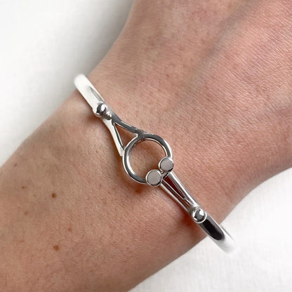 Eyes Sterling Silver Bangle for Small Wrist