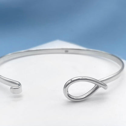 Fish Sterling Silver Bangle for Small Wrists