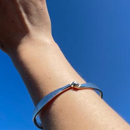 Handshake Silver Bangle