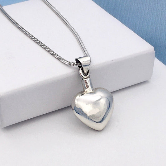 Heart Shaped Sterling Silver Ashes Necklace