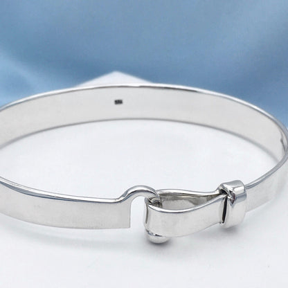 Mini C Hook with Ball Silver Bangle for Tiny Wrist