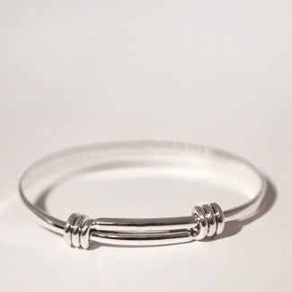 Stretchy Silver Bangle Springy Silver Bangle Gold Bangle Christening Bangle Tension Bracelet Bangle with Coils Sterling Silver Bangle