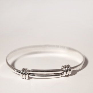 Springback Large Solid Sterling Silver Bangle Bracelet - Mon Bijoux - Mon Bijoux