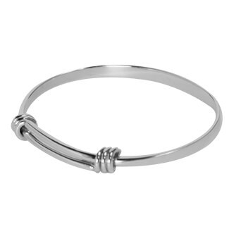 Stretchy Silver Bangle Springy Silver Bangle Gold Bangle Christening Bangle Tension Bracelet Bangle with Coils Sterling Silver Bangle