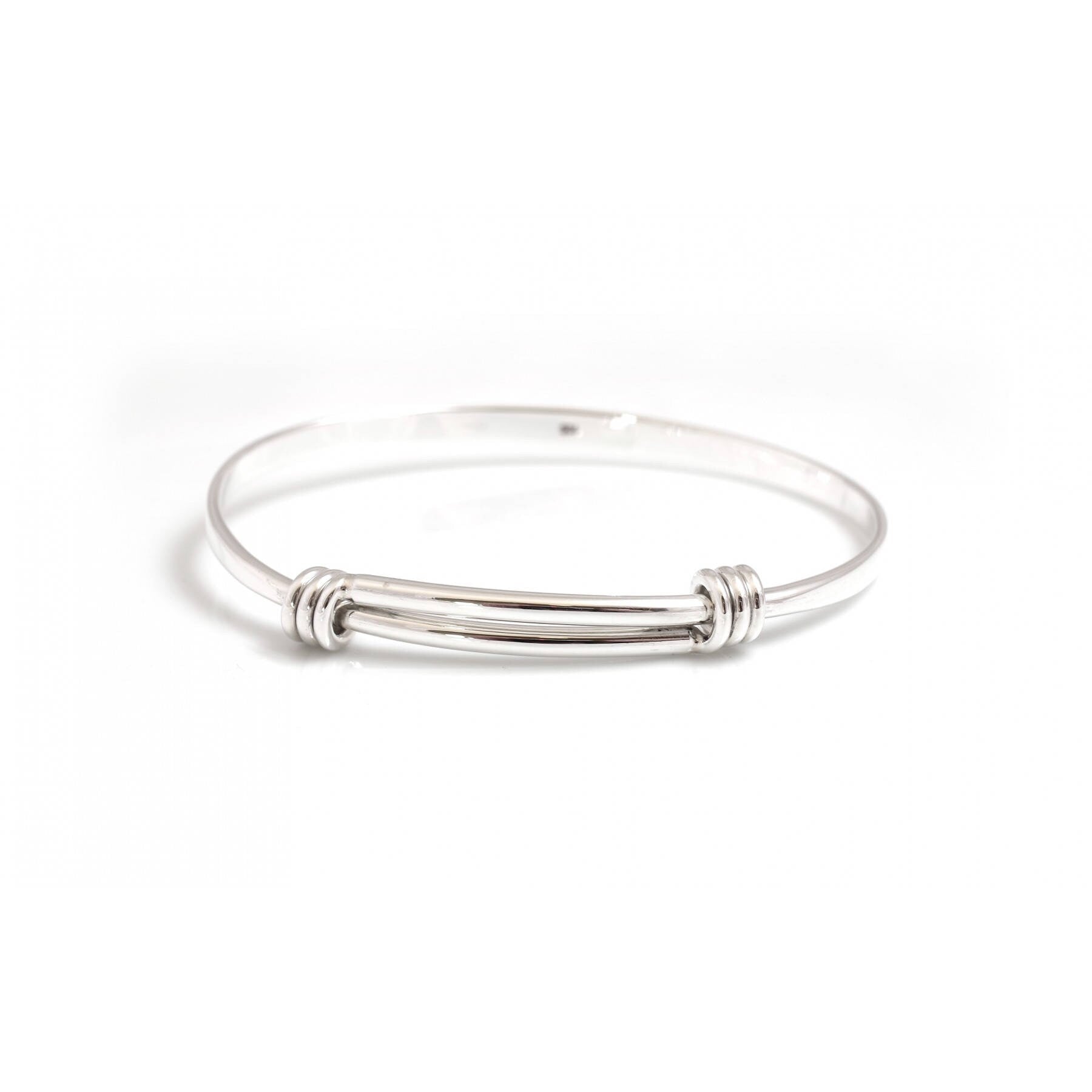 Stretchy Silver Bangle Springy Silver Bangle Gold Bangle Christening Bangle Tension Bracelet Bangle with Coils Sterling Silver Bangle