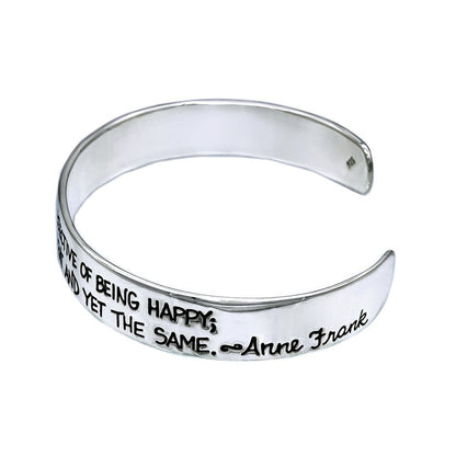 Anne Frank Quote Silver Bangle - Mon Bijoux