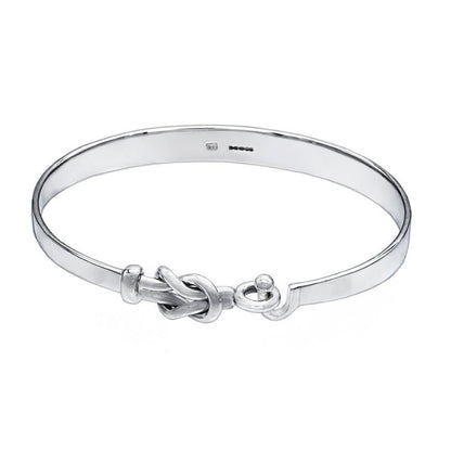 Sterling Silver Bracelet Bangle - C Hook Love Knot - Mon Bijoux