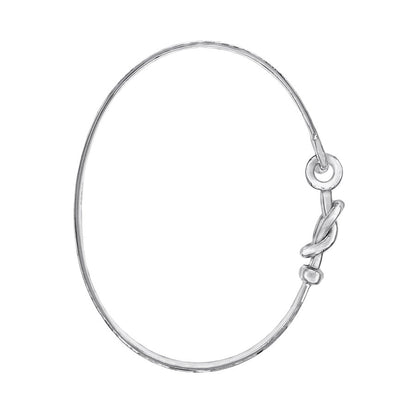 Sterling Silver Bracelet Bangle - C Hook Love Knot - Mon Bijoux
