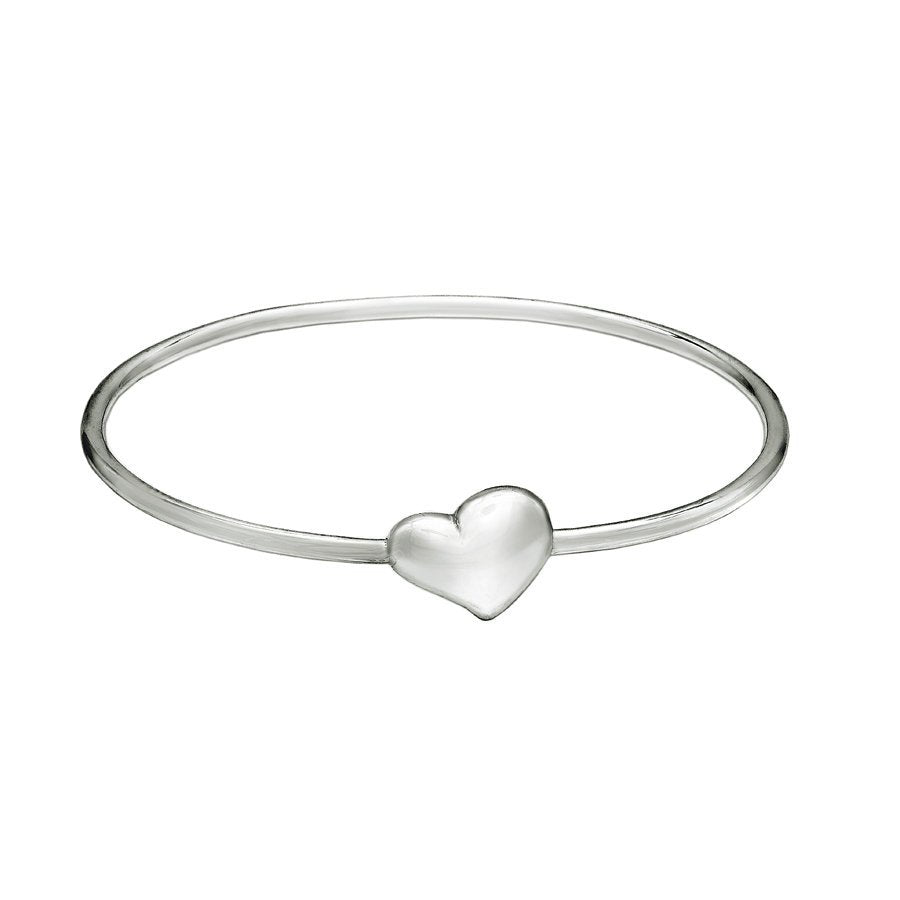 Solid Sterling Silver or Gold Vermeil Solid Heart Clasp Bangle - Mon Bijoux - Mon Bijoux