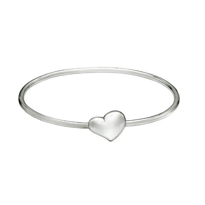 Solid Sterling Silver or Gold Vermeil Solid Heart Clasp Bangle - Mon Bijoux - Mon Bijoux