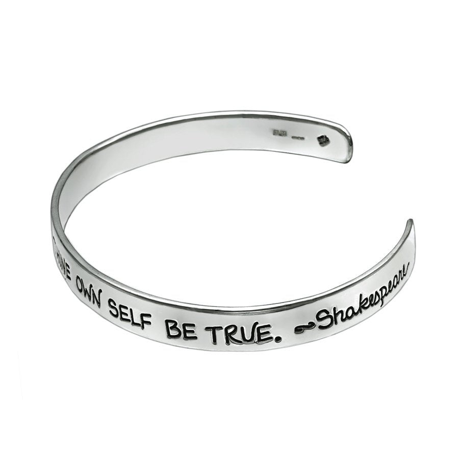 Shakespeare Quotation Silver Cuff Bangle - Mon Bijoux