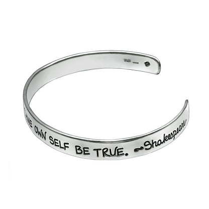 Shakespeare Quotation Silver Cuff Bangle - Mon Bijoux