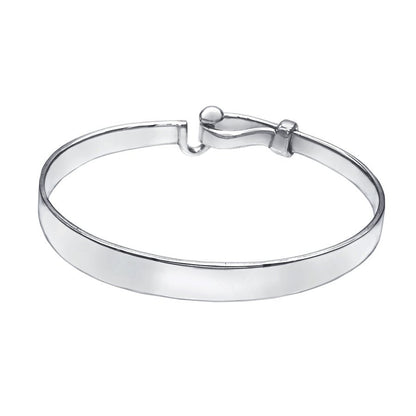 Small Wrist Hook and Ball Silver Bangle - Mon Bijoux