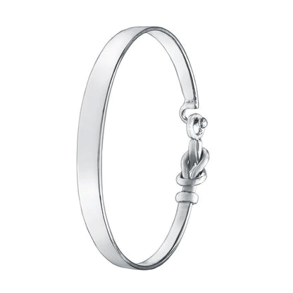 Sterling Silver Bracelet Bangle - C Hook Love Knot - Mon Bijoux