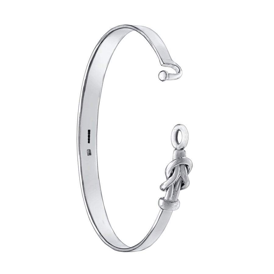 Sterling Silver Bracelet Bangle - C Hook Love Knot - Mon Bijoux