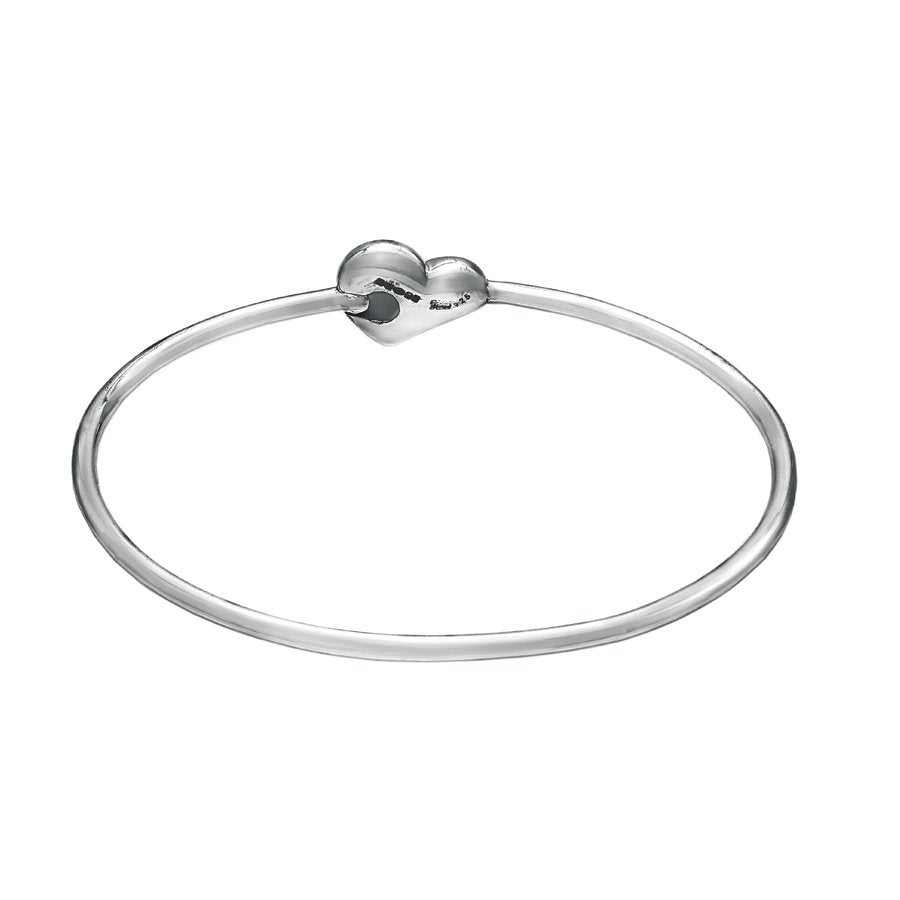 Solid Sterling Silver or Gold Vermeil Solid Heart Clasp Bangle - Mon Bijoux - Mon Bijoux