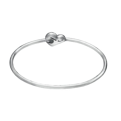 Solid Sterling Silver or Gold Vermeil Solid Heart Clasp Bangle - Mon Bijoux - Mon Bijoux
