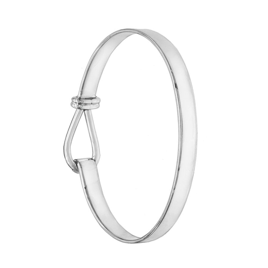 Petite Rope Hook Bangle Small Wrist Sterling Silver Bracelet - Mon Bijoux - Mon Bijoux