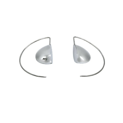 Half Moon Sterling Silver Handmade Unique Earrings - Mon Bijoux - Mon Bijoux