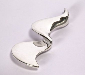 Folded 3/4 Moon Sterling Silver Necklace and Earrings Set - Mon Bijoux - Mon Bijoux
