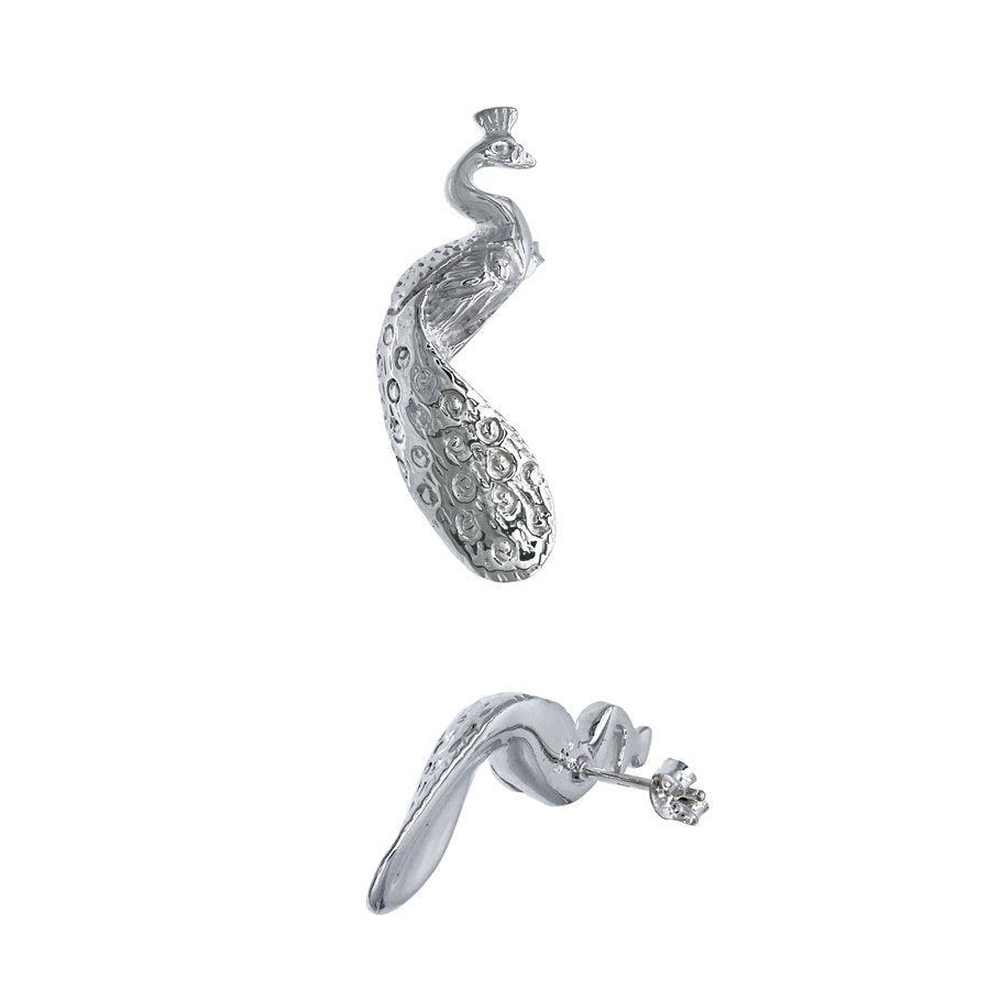 Peacock Design Sterling Silver Earrings - Mon Bijoux - Mon Bijoux