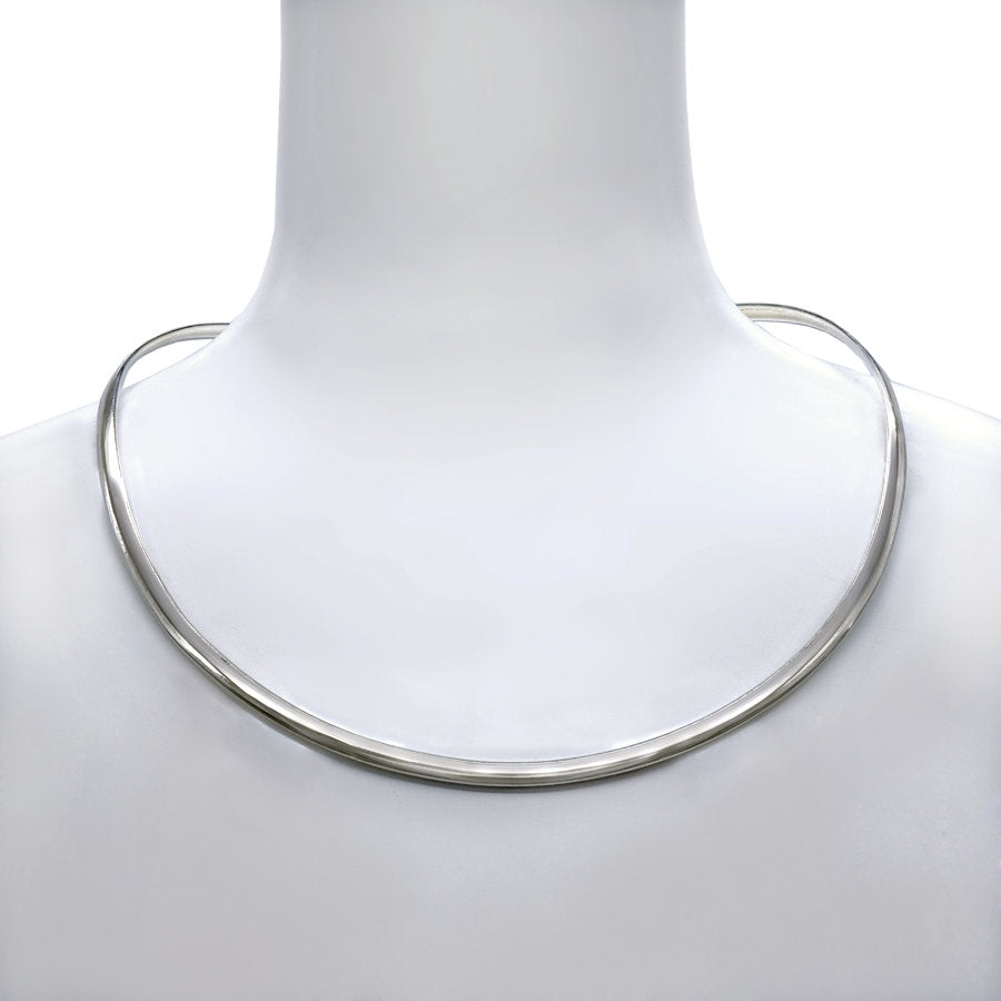 Torque Collar Silver Pendant Choker - Mon Bijoux